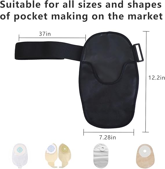 [Australia] - Waterproof Ostomy Bag with Adjustable Fixation Band Reusable Universal Stoma Pouch Cover Ostomy Supplies for ileostomy 1 