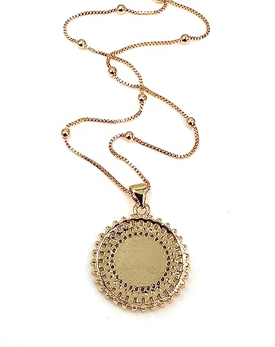 LESLIE BOULES Saint Benedict Medal 18K Gold Plated Delicate Necklace 18 Inches Length