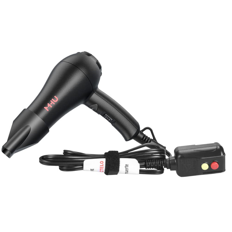 [Australia] - Mini Blow Dryer Ceramic Ionic 1000 Watts for Painting and Acrylic Pouring, Small Hair Dryer Compact and Lightweight for Kids and Travel, 2 Speed Settings and Cool Shot Plus Concentrator, Black 