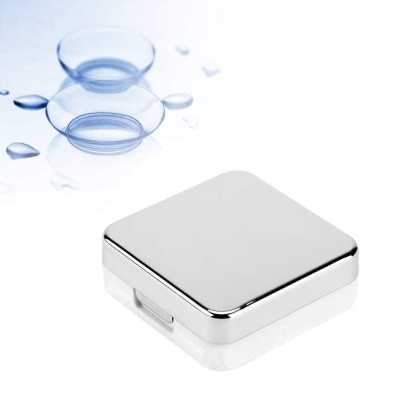 [Australia] - Uxsiya Mini Contact Lens Case Portable Contact Lens Case for Contact Lenses and Travel Silver/Black Modern 