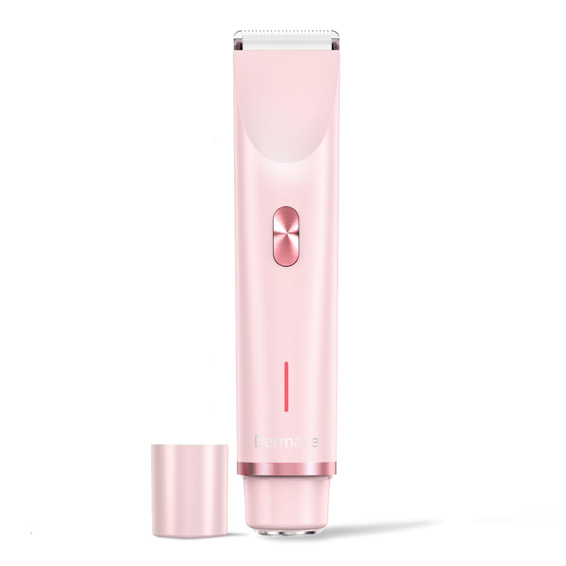 Bikini Shaver, Women's 2-in-1 Anti-Scratch Dual-Head Electric Shaver, Ipx7 Waterproof, Painless Trimmer, Safe and Gentle, Wet and Dry, Efficient Cleaning, Fashionable Care Gift (Pink) Pink