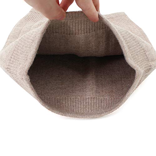 Unisex Warm Soft Cashmere Waist Warmer Wool Warming Belt Elastic Lower Waist Support (Camel)