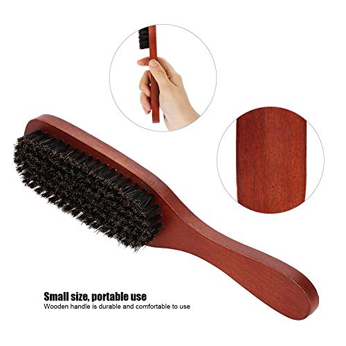[Australia] - Qkiss Natural Hair Beard Brush, Wood Handle Men Professional Facial Shaving Beard Brush Beard Comb, Mustache Cleaning Beard Care Hairdresser Salon Equipment Tool 