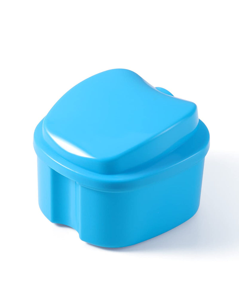 [Australia] - JMU Denture Case Denture Cup with Lid Orthodontic Retainer Case with Strainer Basket Tray Denture Cups for Soaking Dentures 
