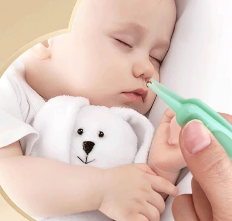 [Australia] - 6 PCS Infant Nose Cleaning Tweezer Plastic Round Head Care Ear Nose Navel Clean Tool Nipper Plier Pincet Forceps for Kids Nose Cleaning Pick Nipper 