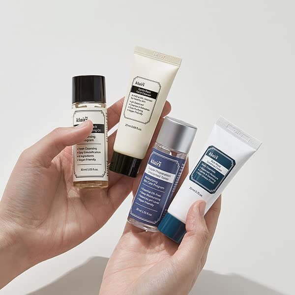[Australia] - [DearKlairs] Skincare Trial Kits, 4 minis, cleansing oil, cleanser, toner, cream, Travel must haves, Gifts for Women, Stocking Stuffers for adults 