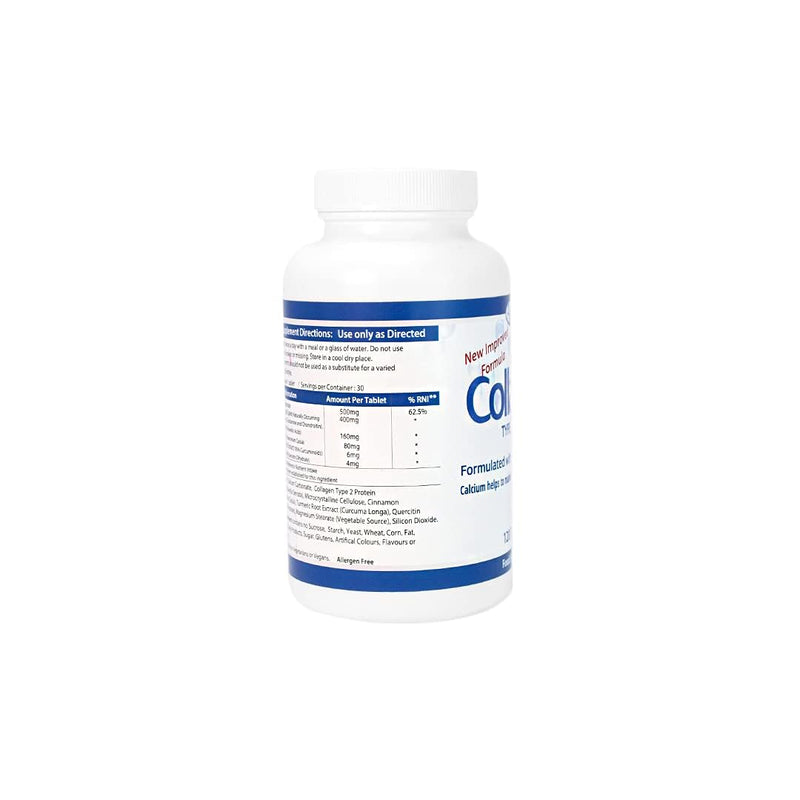 AHS Collagen Type 2 120 Tablets - 4500MG Per Day - Formulated with Calcium and Turmeric 120 count (Pack of 1)
