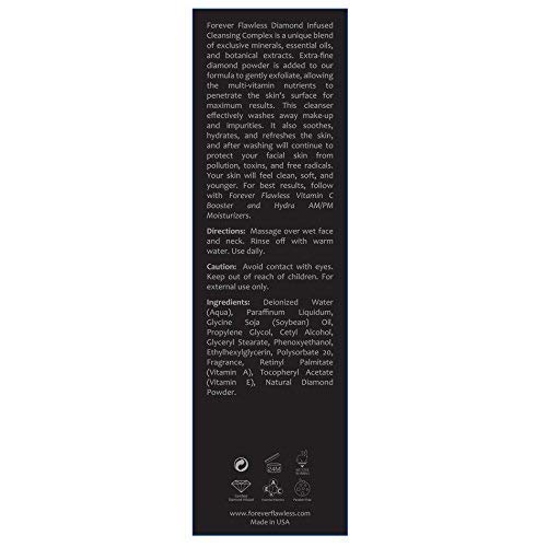 Forever Flawless Diamond Infused Facial Cleanser – Anti-Aging, Hydrating Face Wash with Vitamins A & E and Antioxidants – Gentle Daily Cleanser for All Skin Types, Men & Women (2.03 fl oz)