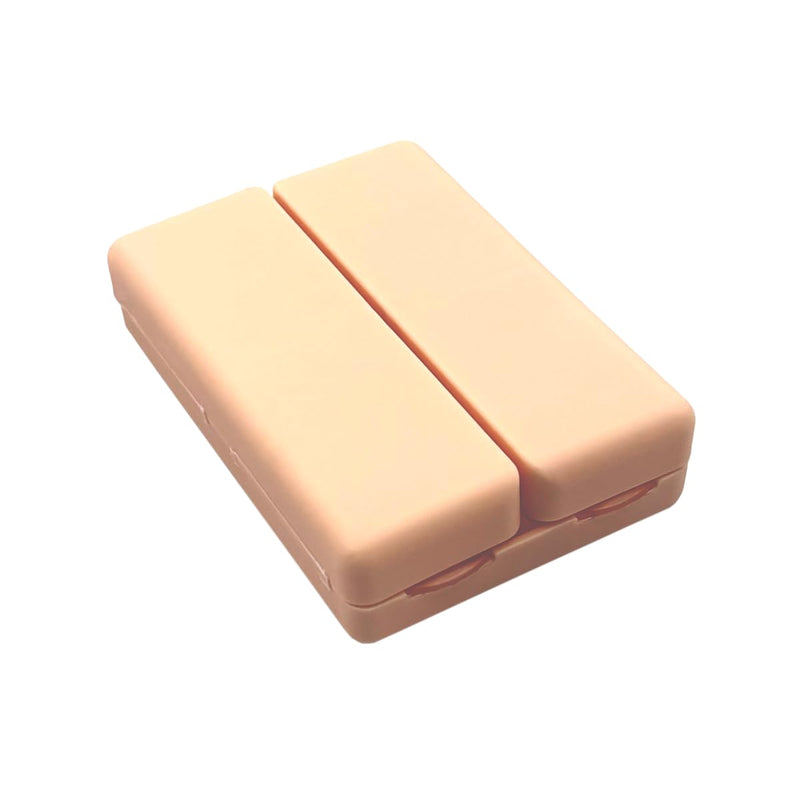 Ezy Dose Bi-Foldable Pill Organizer, Magnetic Snap-Shut Closure, Peach | Compact Daily Vitamin & Supplement Medicine Case, 7 Individual Compartments with Various Sizes, Travel-Friendly, BPA-Free 1-Pack