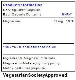 Magnesium Citrate Malate Capsules to Support Exercise and Energy (Pot of 250 Capsules)