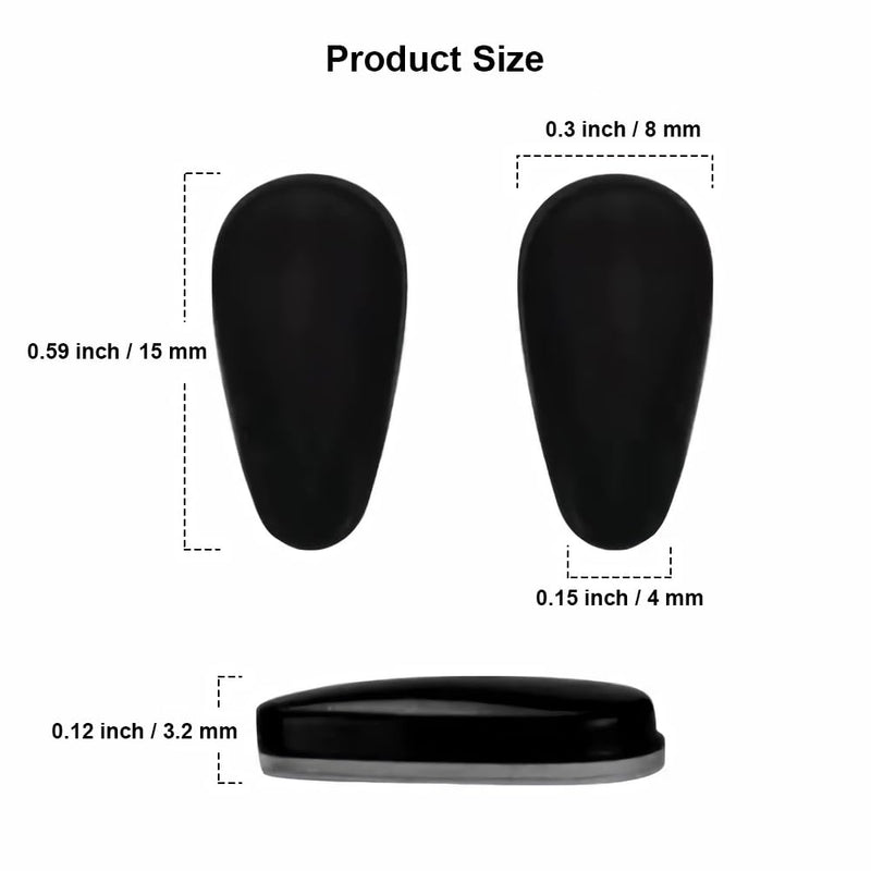 [Australia] - Eyeglass Nose Pads, Soft Silicone Adhesive Nose Pads for Glasses, 3.2mm Heighten Anti-Slip Air Chamber Glasses Nose Pad for Full Plastic Frames, 12 Pairs (Clear) 3.2mm Clear 