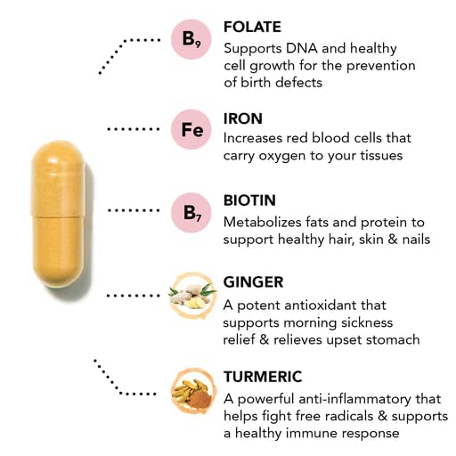 [Australia] - HAIRtamin MOM Vegan Prenatal & Postnatal Multivitamin Supplement & Hair Vitamin Pregnancy, Postpartum, Breastfeeding Probiotic One-a-Day Hair Vitamins with Biotin, Zinc, Iron (30 Counts) 30 Count (Pack of 1) 
