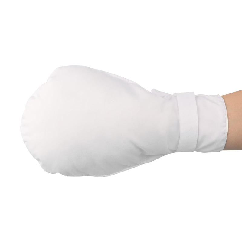 Adults Dementia Restraint Gloves Waterproof Padding Wrist Strap Braces Security Mitten for Dementia Patients Elderly Safety Hand Gloves Injury Protector Autism Finger Control Anti Scratch Mitts White