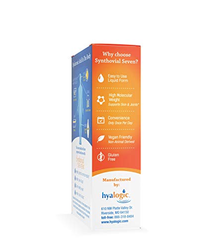 [Australia] - Hyalogic Synthovial Seven - Oral Hyaluronic Acid Supplement 1oz - Liquid HA Supports Skin, Joint, Eye, and Lip Hydration - Vegan, Gluten Free 1 Ounce Standard Packaging 