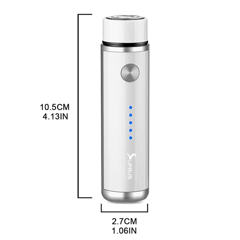 [Australia] - SUPRUS Women USB Rechargeable Electric Shaver for Face Beard Mustache Arm Leg Armpit Bikini LED Battery Indicator Wireless (White) White 