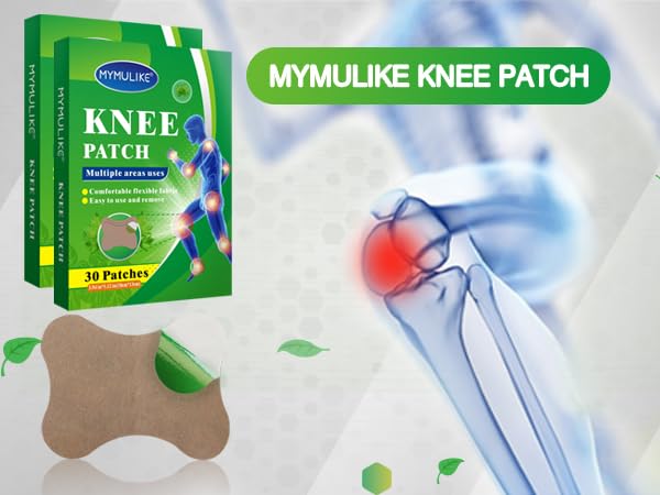 [Australia] - MYMULIKE Pack of 60 Knee Plasters, Knee Patches, Wormwood Pain Relief Plasters for Knees, Back, Neck, Shoulder Inflammation and Muscle Soreness 