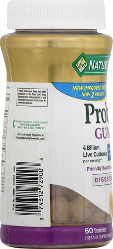 Nature's Bounty Probiotic Gummies, Immune Health & Digestive Balance, Pineapple, Raspberry and Orange Flavor Gummies, 60 Ct (Pack of 3) Pineapple, Raspberry & Orange 60 Count (Pack of 3)