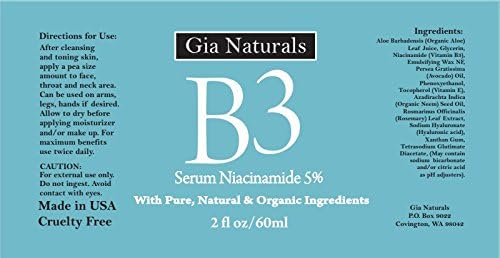Vitamin B3 Serum Cream, 1 or 2 oz, Anti-Aging, Repairs Skin, Reduces Wrinkles, Evens Tone, Fights Acne, Smaller Pores, Boosts Collagen, Made in USA, Cruelty Free 1 Fl Oz (Pack of 1)
