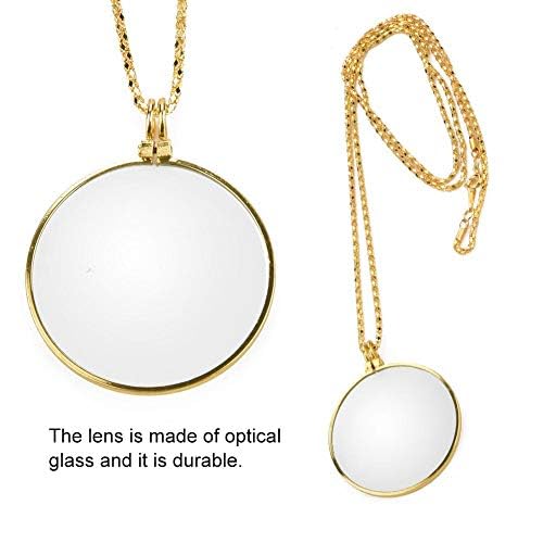 [Australia] - Monocle, Hanging Magnifying Glass, Portable 5X Magnifying Glass Monocle Lens with Hanging Necklace for Reading Crafts Handicrafts Jewelery Hobbies, Magnifying Glass Hanging on the Neck for Men and Women (Gold) 