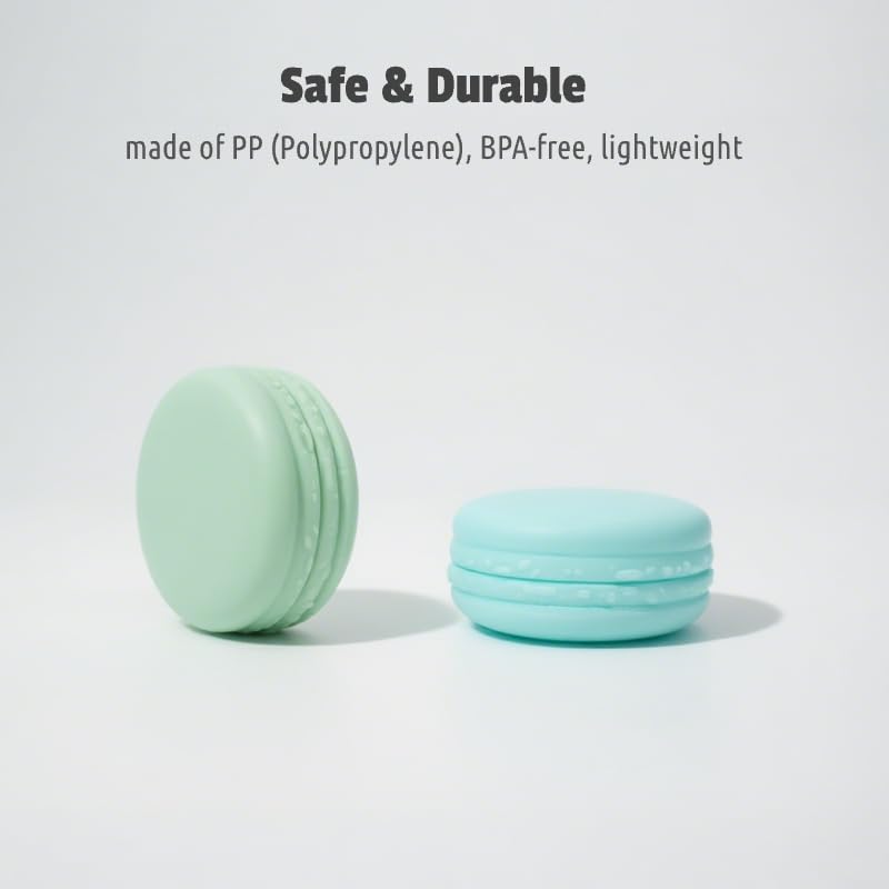 4pc Small Discreet Pill Organizer for Purse & Pocket, Cute Macaron Shaped Pill Case, Lightweight Daily Vitamin Box, Funny Airtight Moistureproof Medicine Container Bgpp