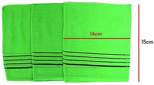 [Australia] - Daesung Sweetener, Korean Exfoliating Glove (3 pcs), Peeling Towel, Korean exfoliating Bath Washcloth (3 pcs), Death Skin Remover Made in Korea, Green 