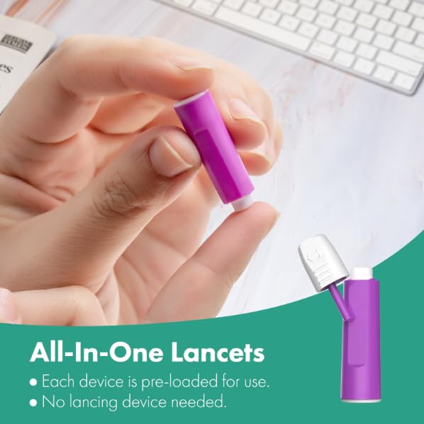 [Australia] - Safety Lancets, 100 Count Sterile, Pressure Activated Activation, 28 Gauge Needle, 1.8 mm,Single-Use, Gentle for Comfortable Testing 28 G 