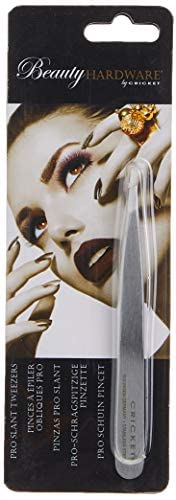 [Australia] - Cricket Beauty Hardware Pro Slant Tweezers - Stainless Steel Hair Removal Tool for Professional Plucking, Eyebrows, Facial Hair, and Ingrown Hair with Superior Grip and Precision Control 