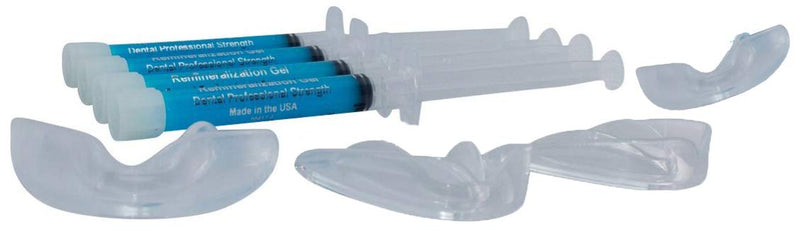 [Australia] - 4 Syringes Remineralization Gel with 4 Custom Teeth Trays - Strengthens Teeth Enamel - Reduces Teeth Sensitivity - Remineralizes and Desensitizes Teeth - Great for After Teeth Whitening 