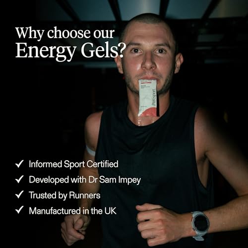 Puresport Energy Gels Variety Pack (Berry/Orange, 6 Pack) Fast-Release 30g DualCarb Gels Designed for Runners, Matte Black Sports Water Bottle