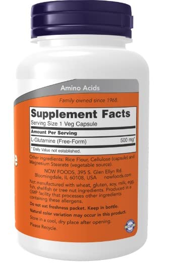 [Australia] - Now Foods, L-Glutamine, 500mg, 120 vegan capsules, amino acid 