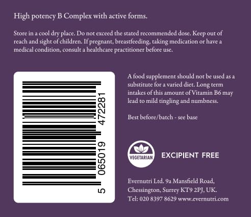 Bioactive B-Complex | Full Spectrum Active & Inactive B Vitamins | 13 Vitamin B Complex | Energy & Nervous System Support | 90 Vegetarian Capsules
