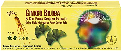 [Australia] - Prince Of Peace Ginkgo Biloba & Red Panax Ginseng Extract, 30 Bottles, 0.34 fl. oz. Each – Ginkgo Biloba Supplement – Chinese Red Panax Ginseng Extract – Supports Overall Well-being 