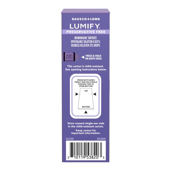 [Australia] - LUMIFY Redness Reliever Preservative Free Eye Drops, 20 Single Use Vials (Pack of 2) 