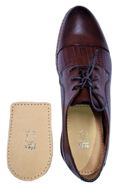 [Australia] - Vaya Medical Nivello Orthopedic Heel Raiser 10 mm Insoles Heel Raiser for Shoes Made of Sheepskin Heel Cushion Orthopedic Wedge Shoe Insoles Insoles 1 Pair Brown 41-43 