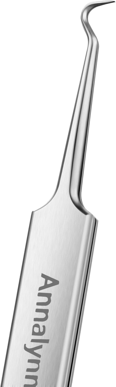 Stainless Steel Tweezers Curved Extraction Tweezers Made of Silver Stainless Steel for Removing Acne, Skin impurities, blackheads (Comedones), Whiteheads and pimples