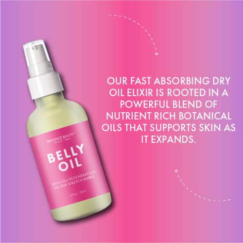 Belly Oil for Pregnancy and Stretch Marks Reduction - All Natural Scar Prevention Therapy - Safe to Use During and Postpartum - Uneven Skin Tone Dermatologist Recommended - 4 Fl Oz by Provence Beauty Renewed