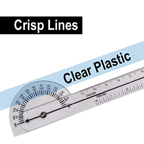 [Australia] - Rehabilitation Advantage Plastic Finger Goniometer, Clear 1 Count (Pack of 1) Finger 6'' 
