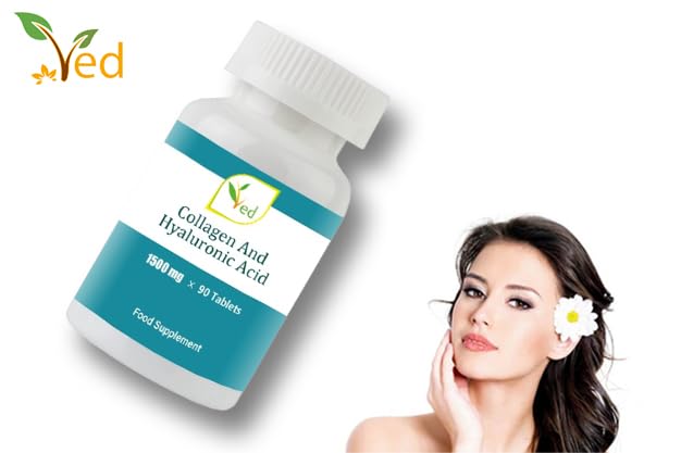 Ultra-Pure Dietary Supplement | Collagen Protein + Hyaluronic Acid | Collagen Supplement Promote Healthy Skin | 1500mg, 90 Tablets