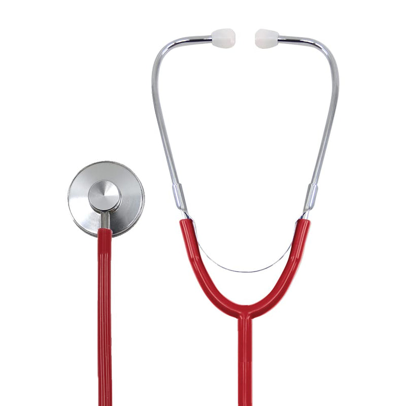 [Australia] - Dixie EMS Single Head Lightweight Stethoscope, Latex Free, for Doctors, Nurses, Students, Medical and Home Use - Red 