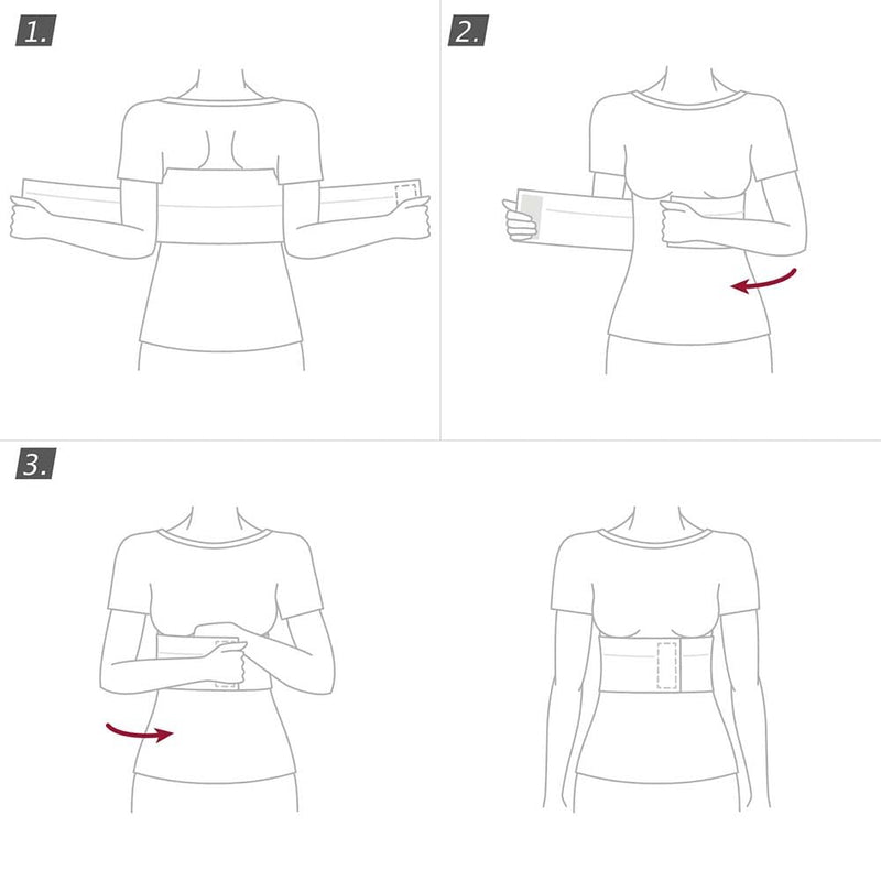 [Australia] - Professional Two-Panel Rib Belt For Women | Elastic Chest Wrap Belt for Sore, Bruised Cracked, Fractured or Dislocated Ribs Protection, Compression and Support, White, Universal/Large Universal/ Large 