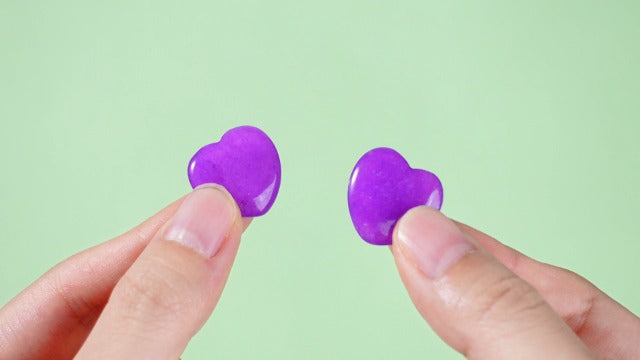 JellyArch 24 Set Amethyst Crystal Heart Purple Stone, Sending You A Hug