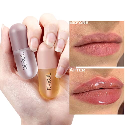 Lip Plumper,Derol Lip Plumper by NVYUE,Natural Lip Plumper and Lip Care Serum,Lip Enhancer for Fuller(2PCS)