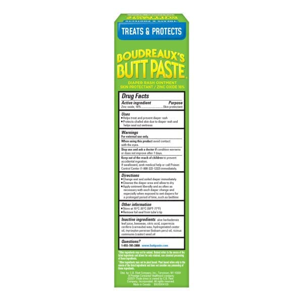 [Australia] - Boudreaux's Butt Paste with Natural* Aloe Diaper Rash Cream, Ointment for Baby, 4 oz Tube, 2 Pack 4 oz - Pack of 2 