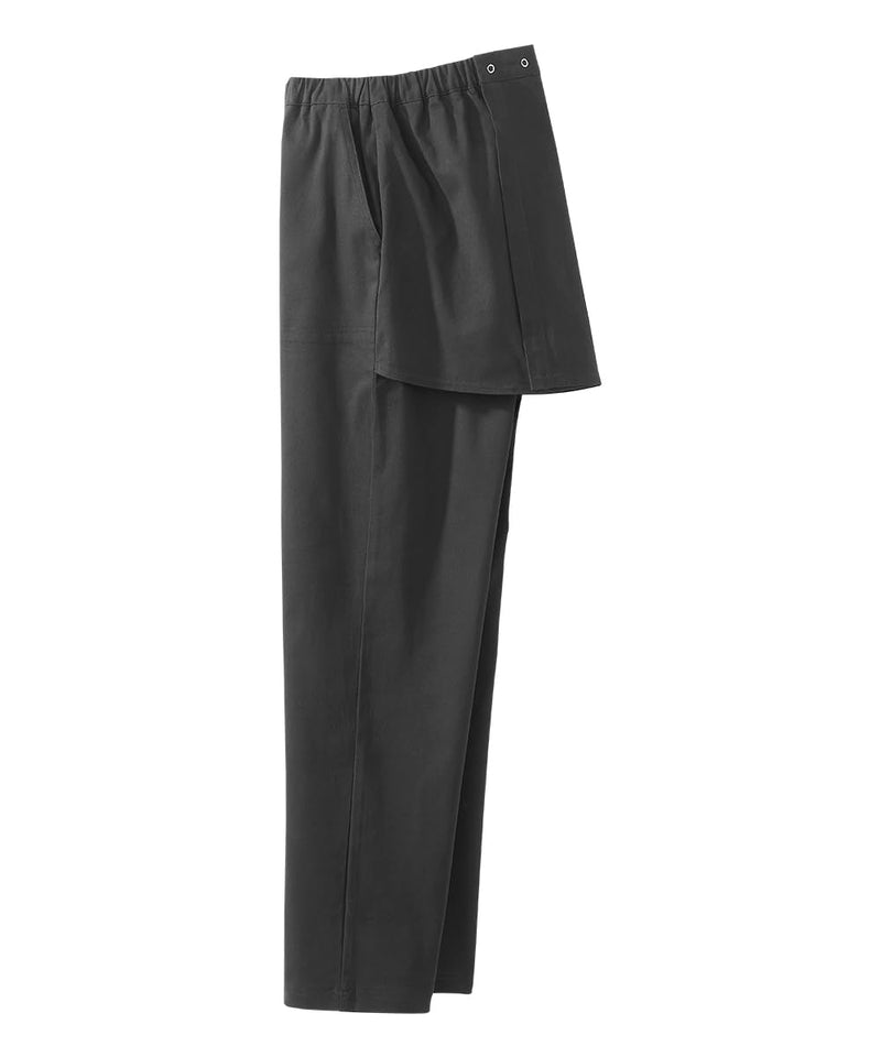[Australia] - Silverts Men's Open Back Magnetic Fly Pants - Adaptive Clothing for Elderly - Senior Dressing Mobility Aid for Disabled Large Black 