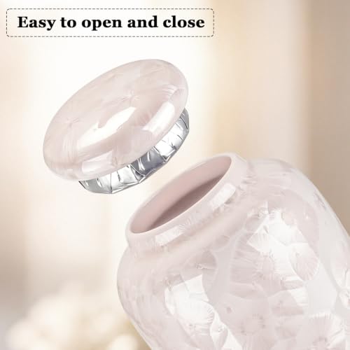 Small Urns for Human Ashes Keepsake Ceramic Mini Memorial Cremation Urns 3.86inch Pink-non-customize