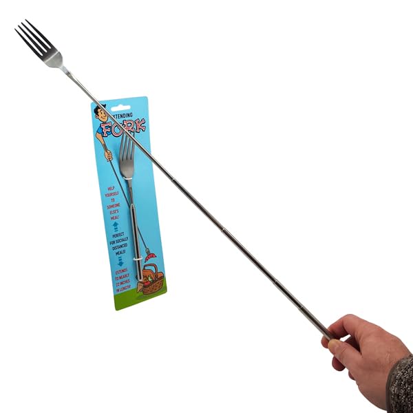 Diabolical DP0489 Extending Fork - Jokes and Pranks for Adults, Pranks for Kids, Fun Gifts for Teenage Boys, Extendable Fork Prank, Secret Santa Gifts for Men Under 10 Pounds
