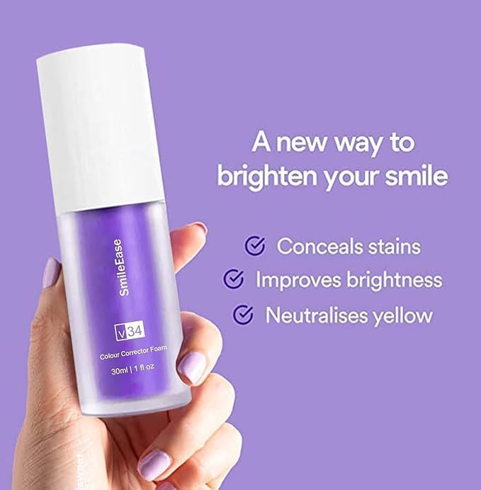 Purple Toothpaste for Teeth Whitening, Purple Whitening Toothpaste for Adults,Tooth Stain Remover Gel - Tooth Whitener Suitable for Smoking, Coffee, and Removing Dental Stone ﻿ ﻿ ﻿ (1 Fl Oz/30ml)