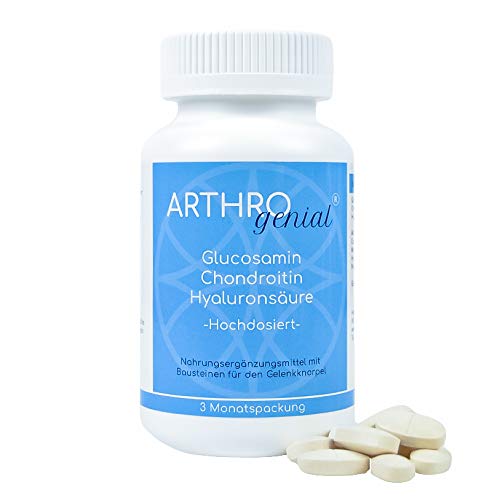 [Australia] - *WITHOUT MAGNESIUM STEARATE* ARTHRO genius® - Glucosamine Chondroitin Hyaluronic Acid high dose - 180 tablets - 1500 mg 