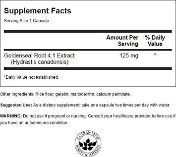 [Australia] - Swanson GOLDENSEAL Root 125 MG 100 CAPS 