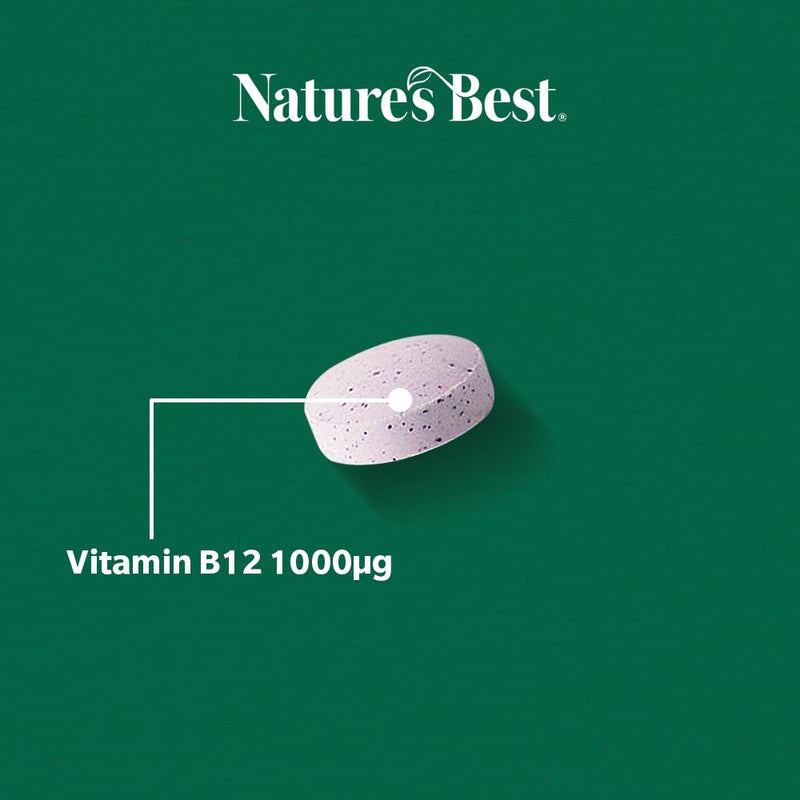 Nature's Best Vitamin B12 (Methylcobalamin) 1,000µg - High Strength Supplement - Immune Support - UK Made - 180 Tablets (6 Months' Supply)